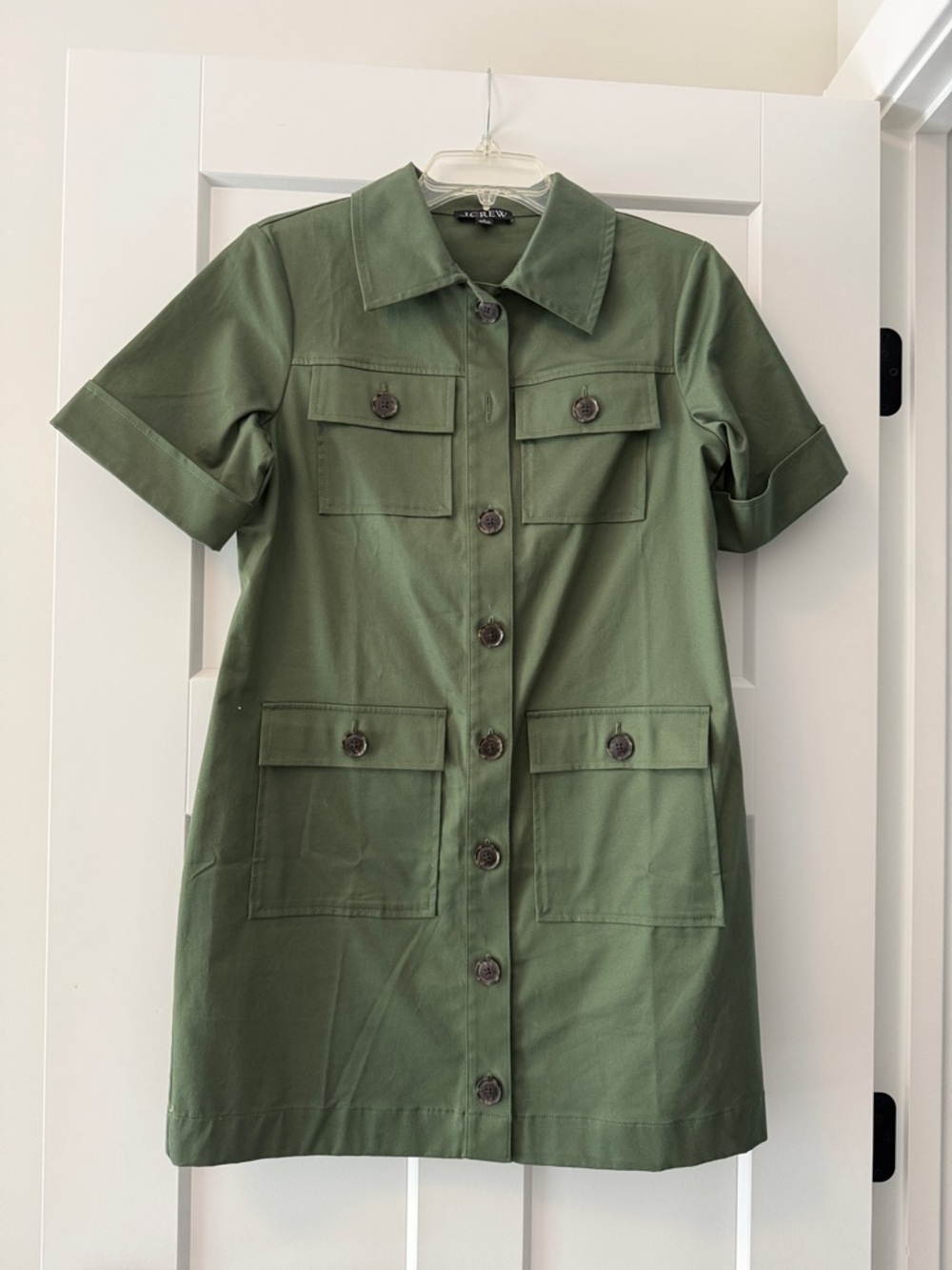 J. Crew Olive Green Utility Shirt Dress | Size 2